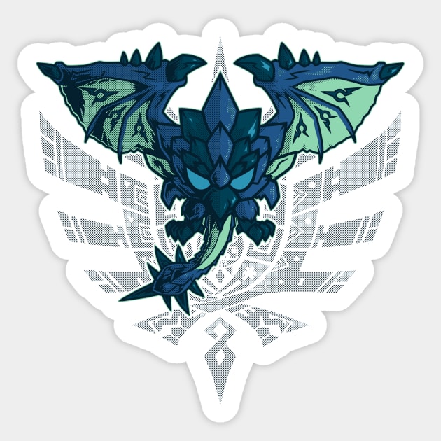 Azure Rathalos | Monster Hunter Sticker by YhaniDoriasArts